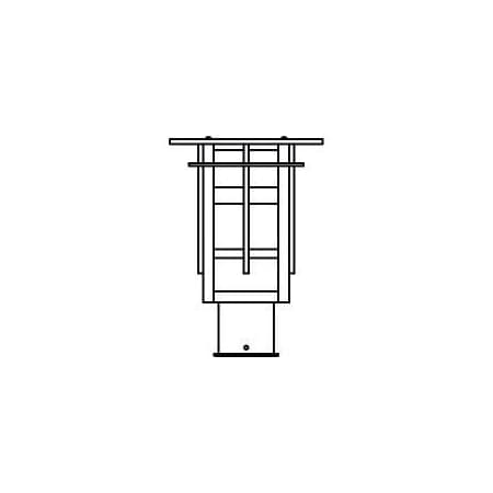 Arroyo Craftsman 8" Finsbury Post Mount, Raw Copper, Frosted Glass FIP-8F-RC